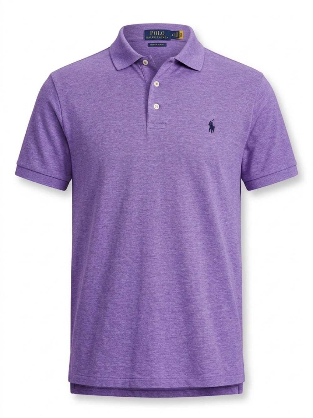 Ralph Lauren Men's Heather Purple Polo Shirt with Navy Pony